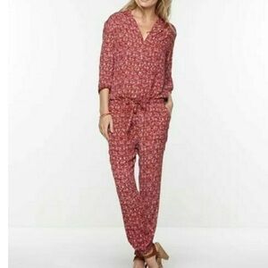 NWOT Scotch & Soda Red Floral Jumpsuit Never Worn